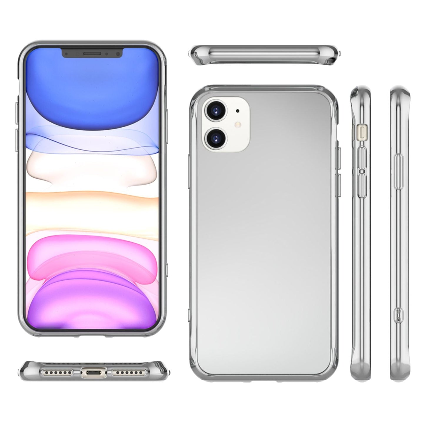 NALIA spegilglerhulstur fyrir iPhone 11, 9H hertu hulstri