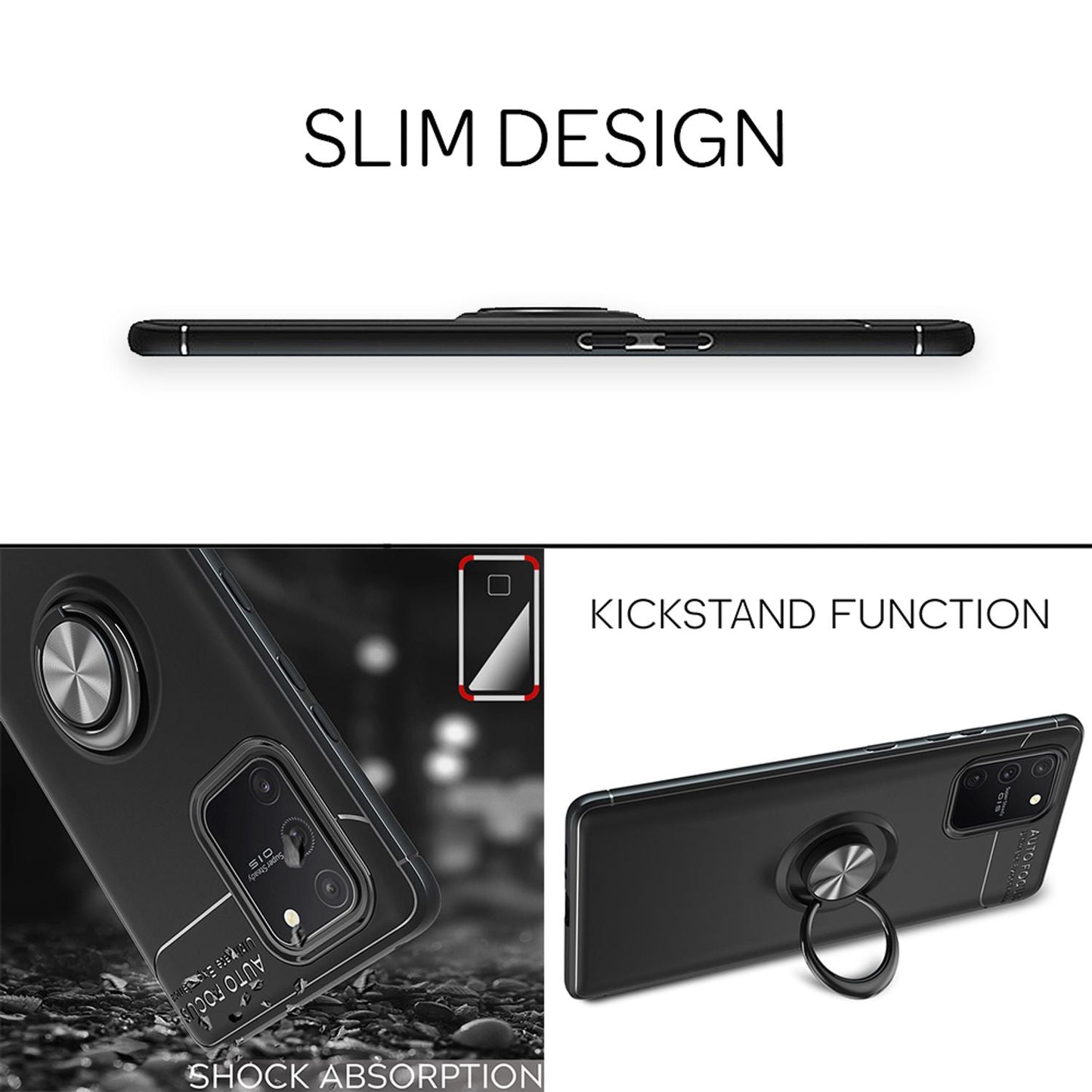 NALIA 360° Ring Handy Hülle für Samsung Galaxy S10 Lite, Silikon Cover Case Etui