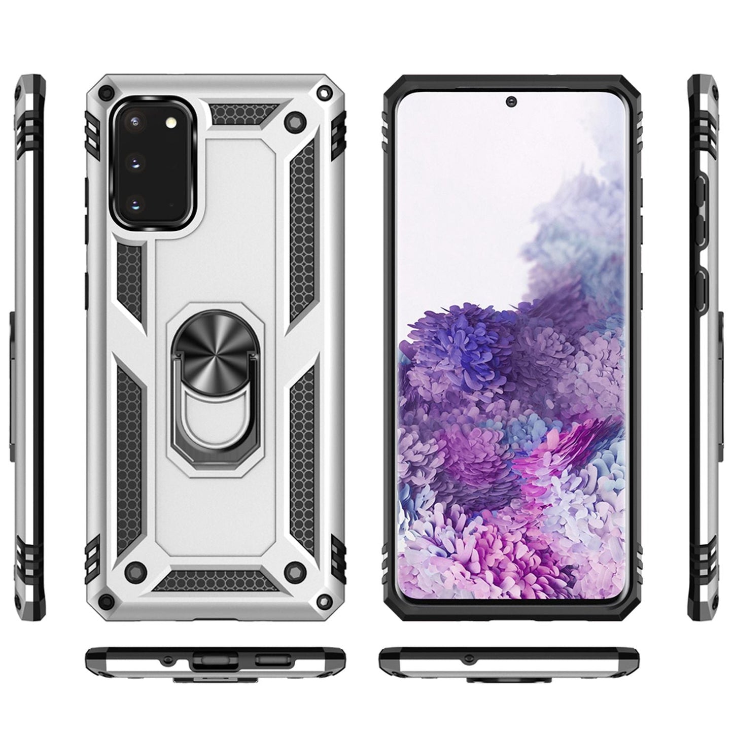 NALIA Ring Case for Samsung Galaxy S20, Mobile Phone Protective Case Cover Bumper