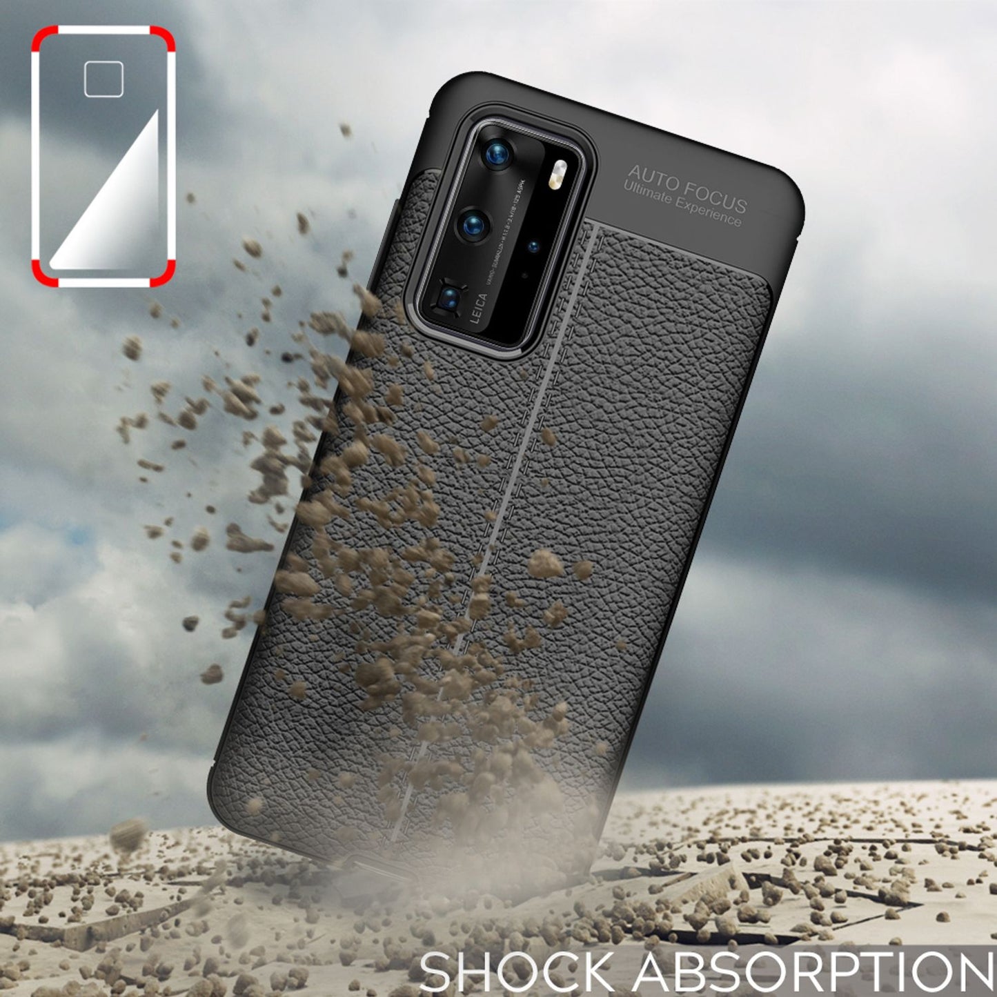 NALIA Phone Case for Huawei P40 Pro, Leather Look, Stylish Phone Case