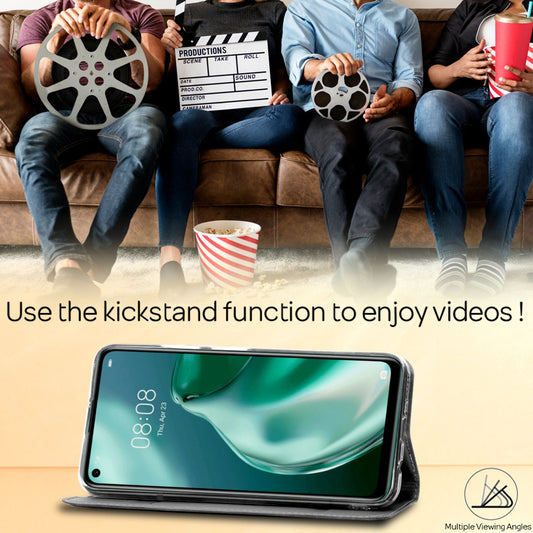 NALIA Flip hulstur fyrir Huawei P40 lite, gervileður hulstur