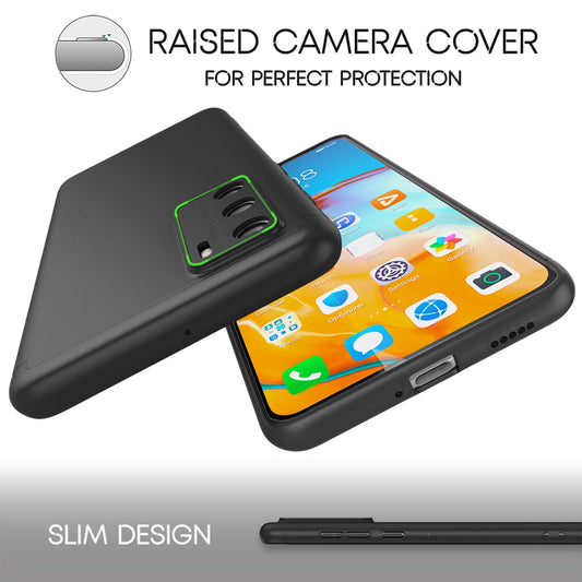 NALIA 360 Degree Phone Case for Huawei P40, Full Cover & Glass Case, All-Around Bumper