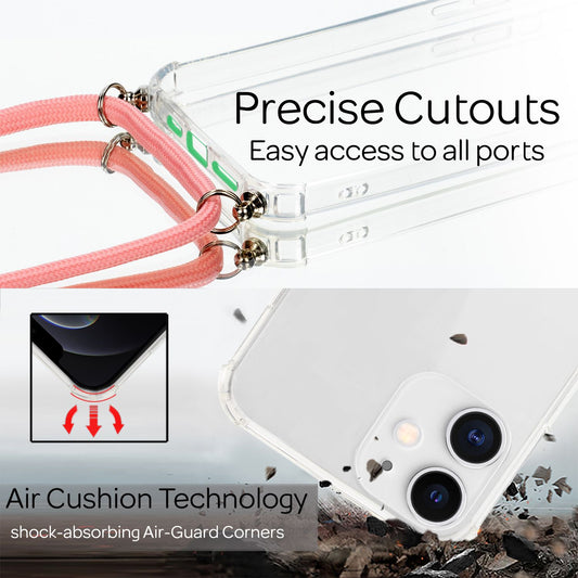 NALIA símahulstur með keðju fyrir iPhone 12/ iPhone 12 Pro, hart hlífðarhulstur