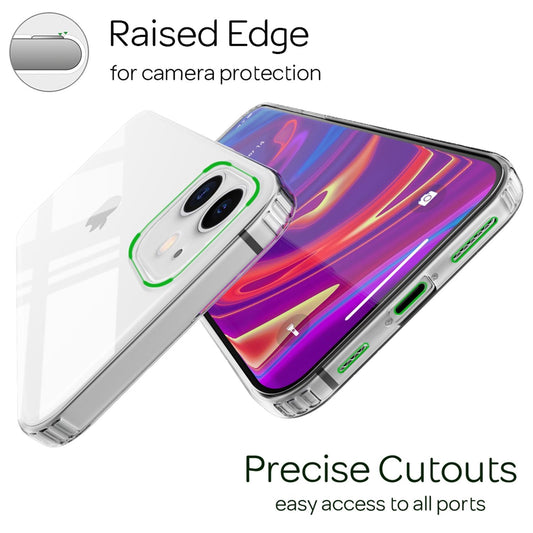 NALIA Phone Case for iPhone 12 / iPhone 12 Pro, Slim Hard Case & Silicone Bumper