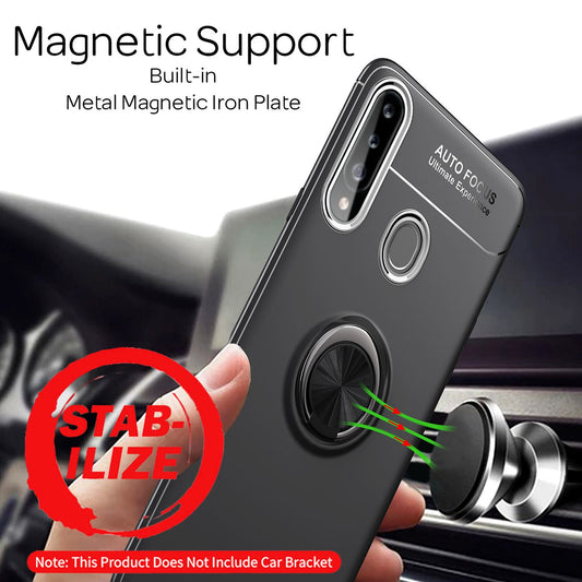 NALIA Ring símahulstur fyrir Samsung Galaxy A20s, verndandi símahulstur með stuðara