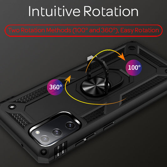 NALIA Ring Cover for Samsung Galaxy S20 FE, Robust Phone Case Protective Cover