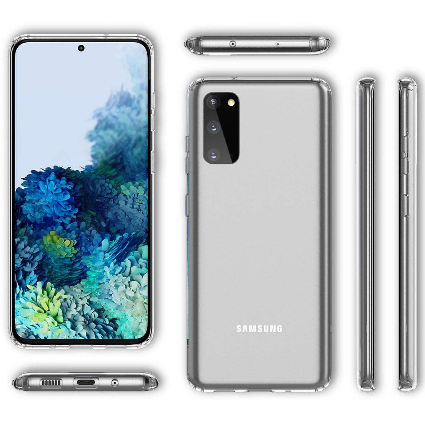 NALIA gegnsætt verndarhulstur fyrir Samsung Galaxy S20 / S20 5G, hart símahulstur