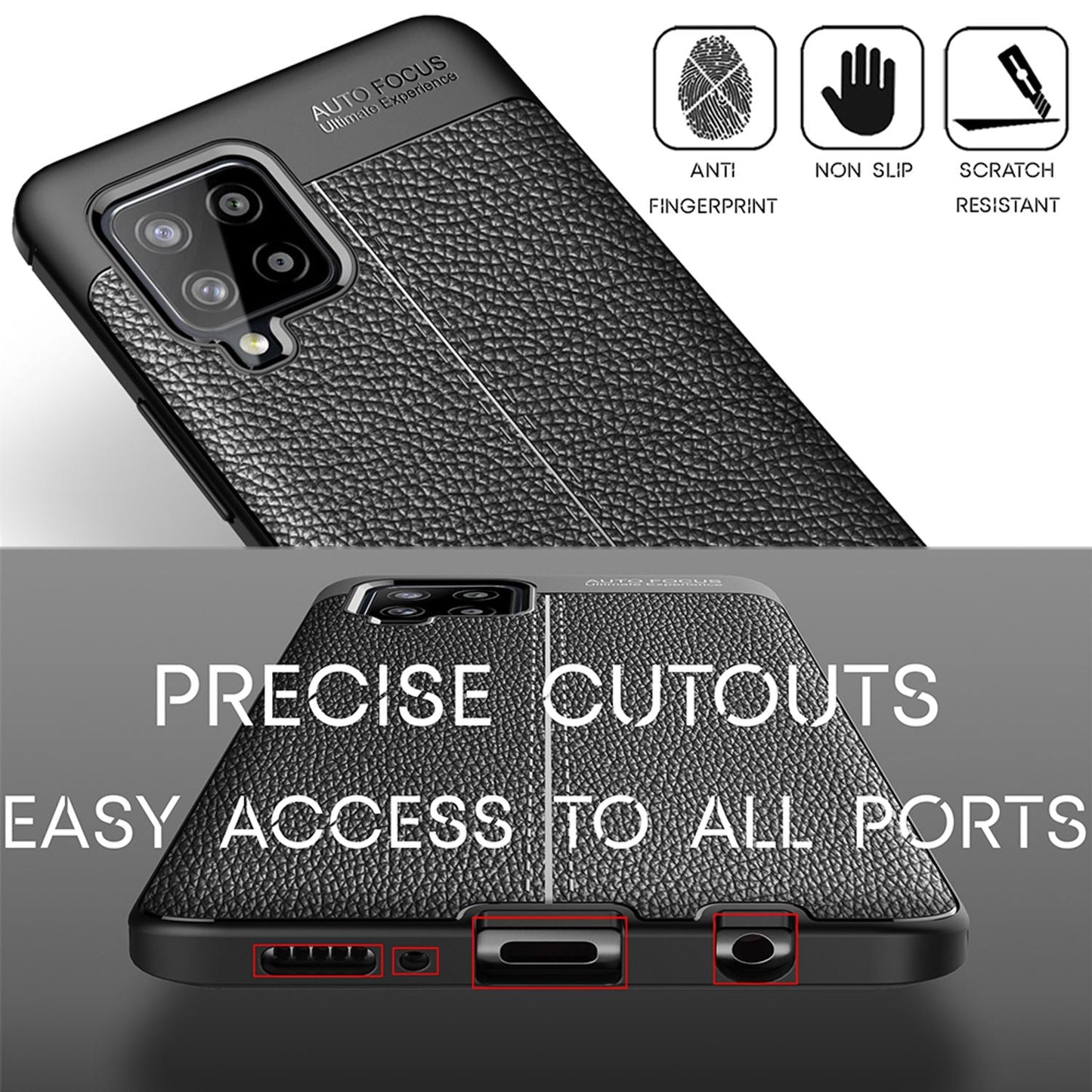 NALIA Leather Case for Samsung Galaxy A42 5G, Silicone Phone Case Protective Cover TPU