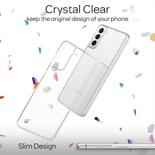 NALIA Clear Phone Case for Samsung Galaxy S21 Plus, Silicone Protective Case Cover