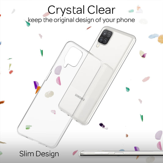 NALIA Clear Phone Case for Samsung Galaxy A12, Transparent Cover Protective Case