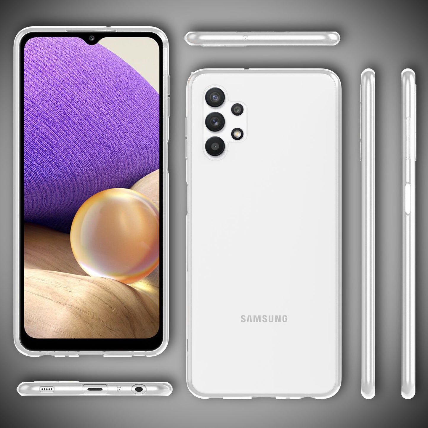 NALIA Phone Case for Samsung Galaxy A32 5G, Transparent Cover Protective Case