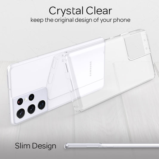 NALIA Clear Protective Case for Samsung Galaxy S21 Ultra, Hard Case Cover