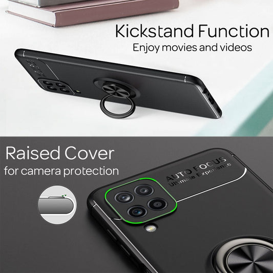 NALIA Ring Phone Case for Samsung Galaxy A12, Protective Case Bag Bumper
