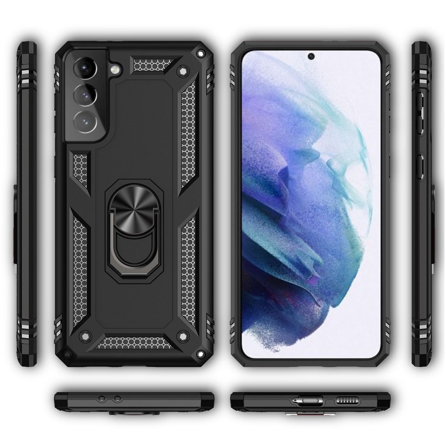 NALIA Ring Case for Samsung Galaxy S21, Phone Protective Bag Cover Case Bumper