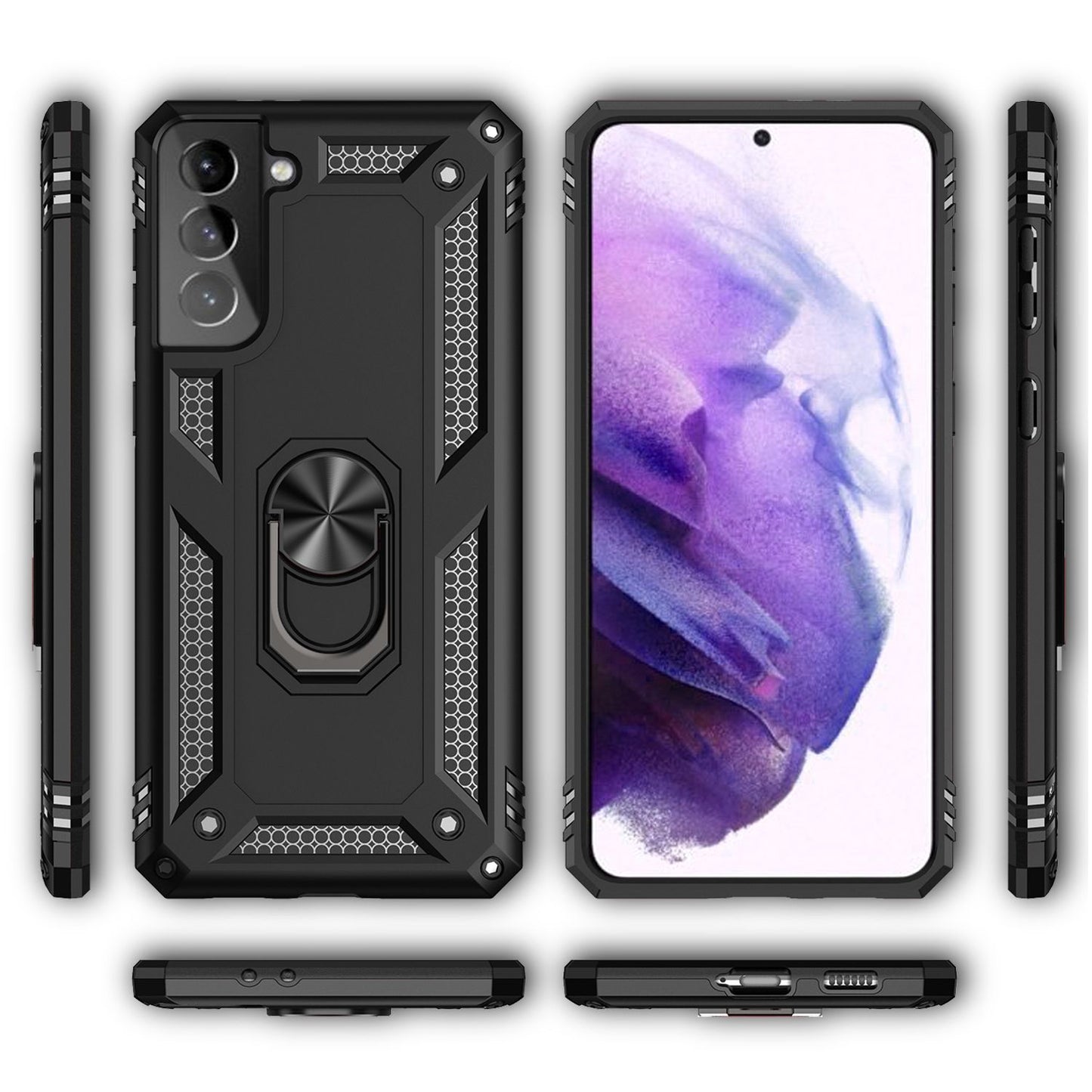 NALIA Ring Phone Case for Samsung Galaxy S21 Plus, Protective Bag Cover Case