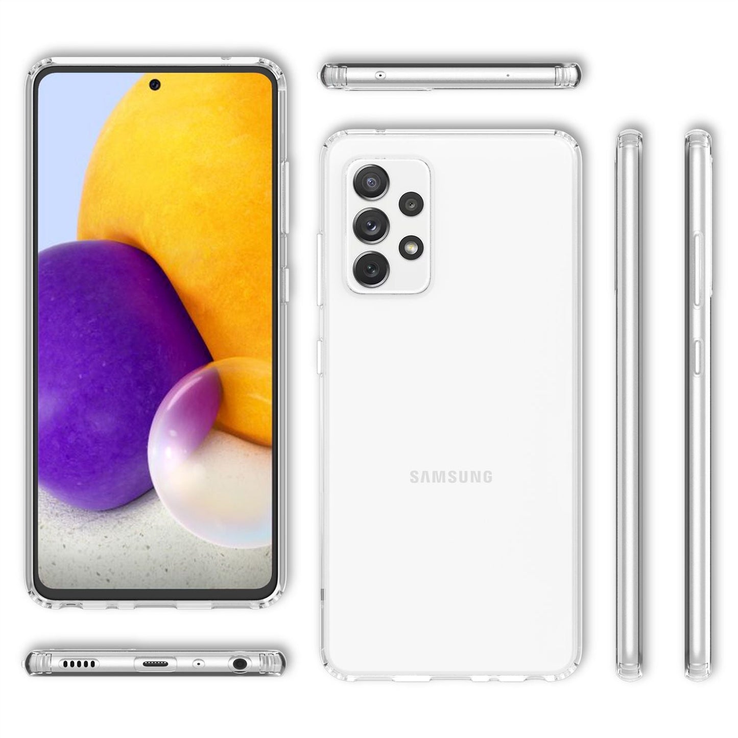 NALIA Protective Case for Samsung Galaxy A72, Transparent Phone Case Cover