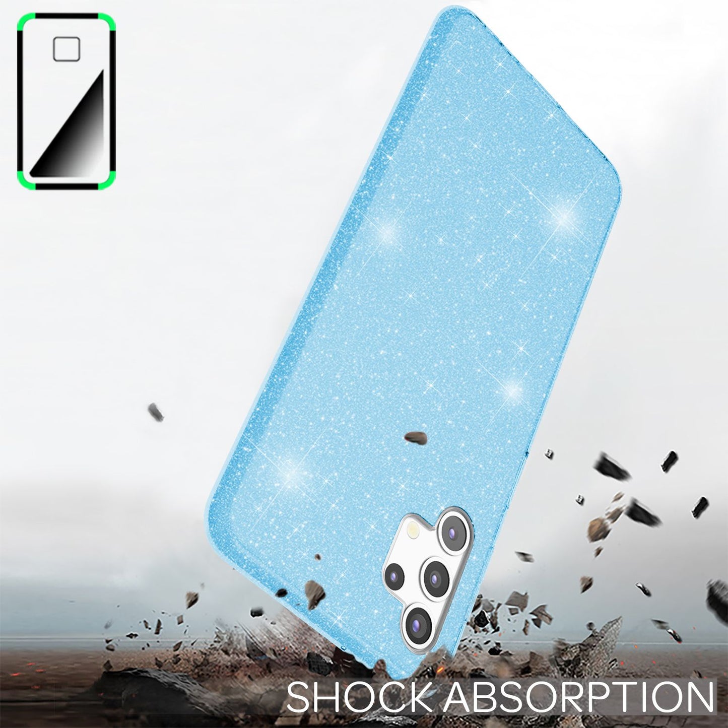 NALIA Glitter Phone Case for Samsung Galaxy A32 5G, Shiny Silicone Cover Case