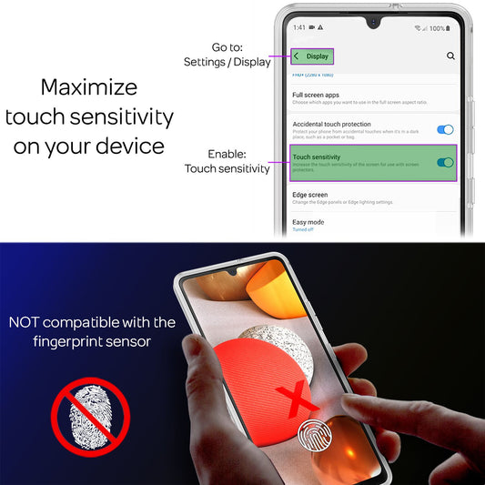 NALIA 360 gráðu símahulstur fyrir Samsung Galaxy A42 5G, gegnsætt hulstur