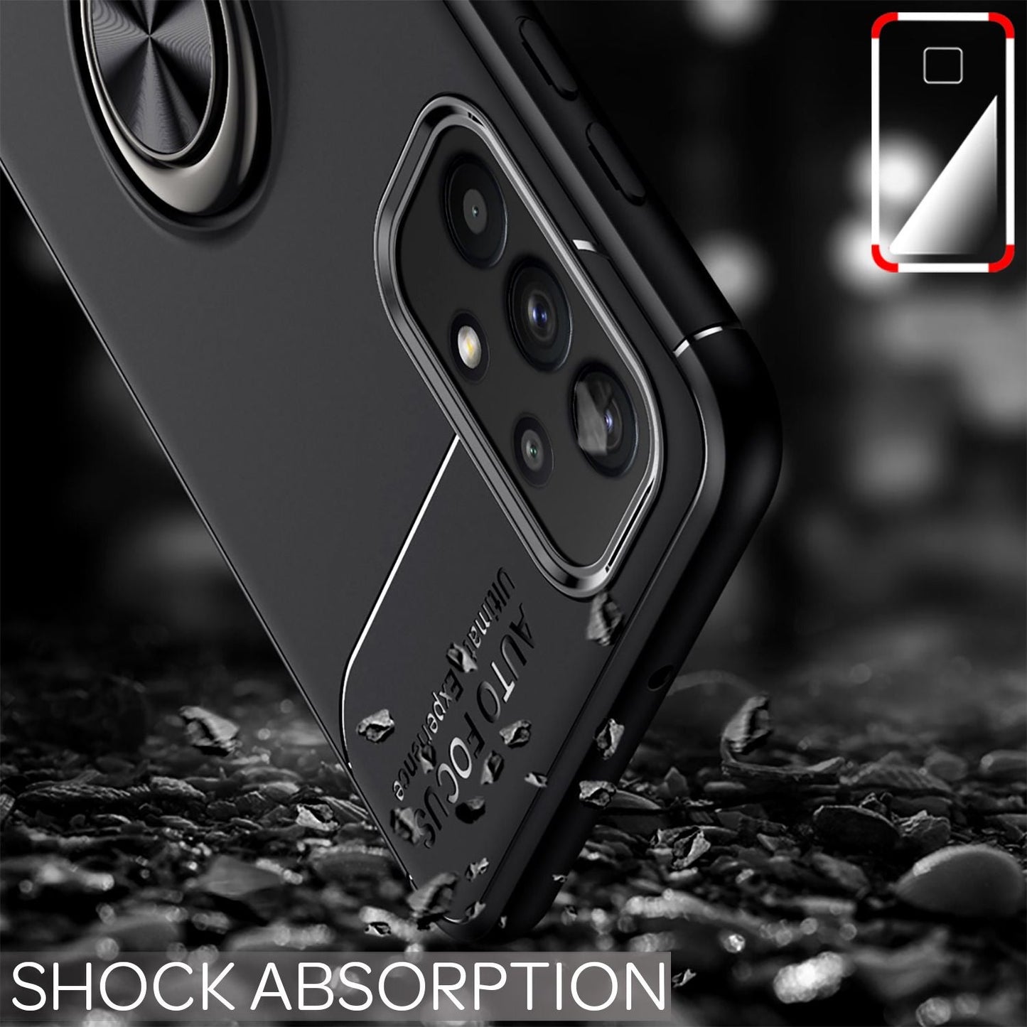 NALIA Ring símahulstur fyrir Samsung Galaxy A32 5G, sílikonhulstur 360 gráðu festing