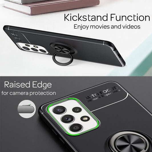 NALIA Ring Phone Case for Samsung Galaxy A52 5G / A52 / A52s 5G, Silicone Cover