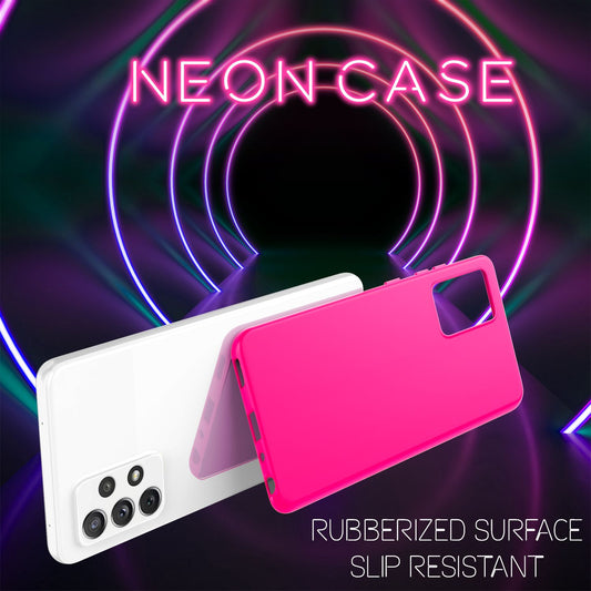 NALIA Neon Phone Case for Samsung Galaxy A72, Silicone Soft Case Phone Cover