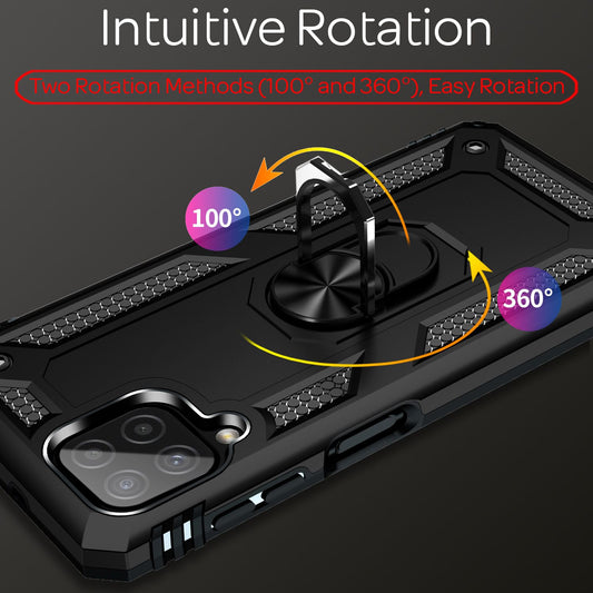 NALIA Military-Style Ringhülle für Samsung Galaxy A22, Extrem Schützend Stoßfest