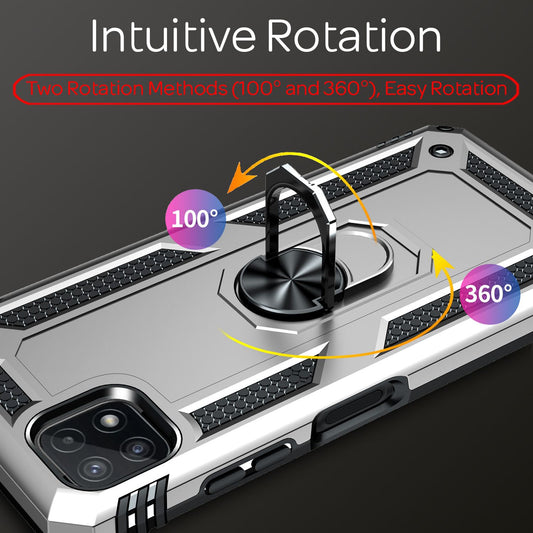 NALIA Military-Style Ring Case for Samsung Galaxy A22 5G, Extremely Protective and Robust