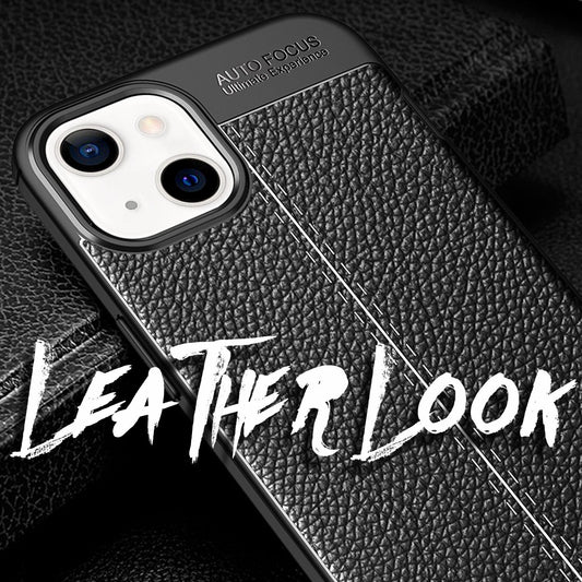 NALIA Leather Look Case for iPhone 13, Black Silicone Case, Anti-Fingerprint, Non-Slip, Scratch-Resistant, Shockproof