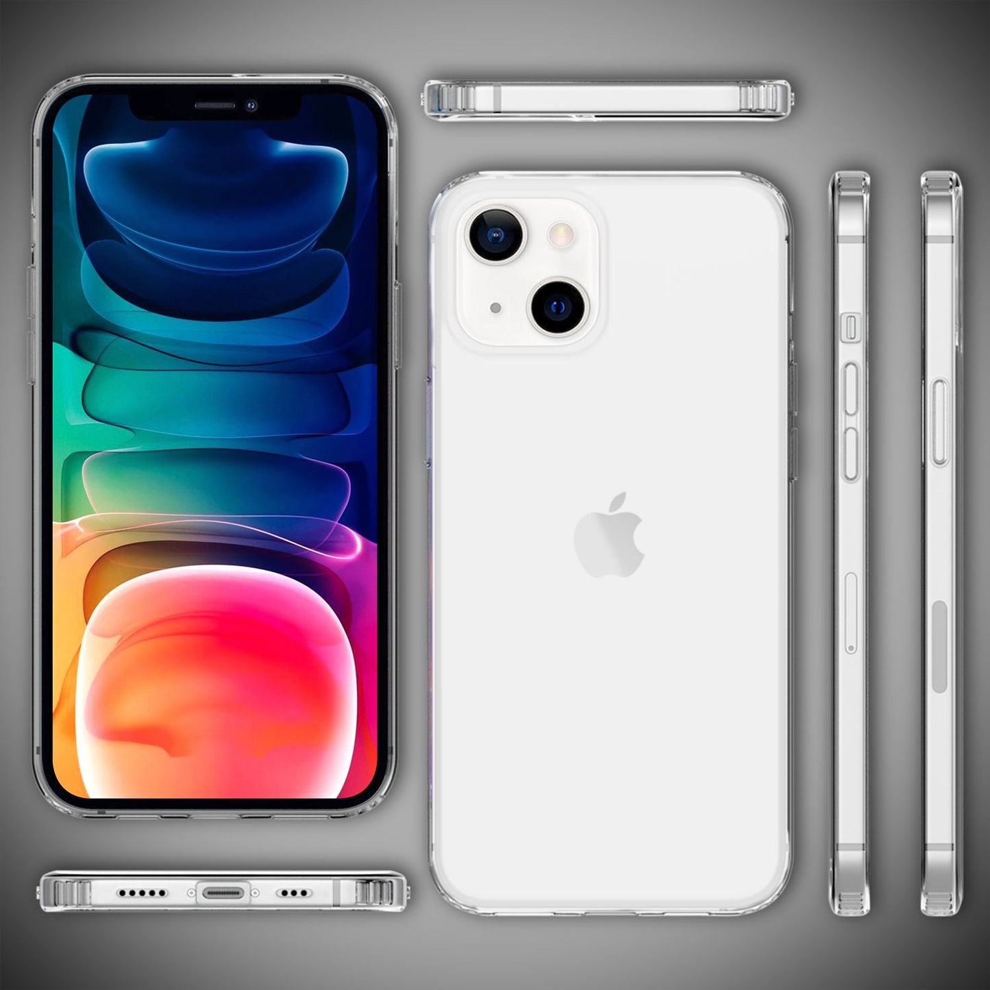 NALIA Clear Scratch-Resistant Case for iPhone 13, Transparent Anti-Yellowing Shockproof Hard Back & Silicone Frame