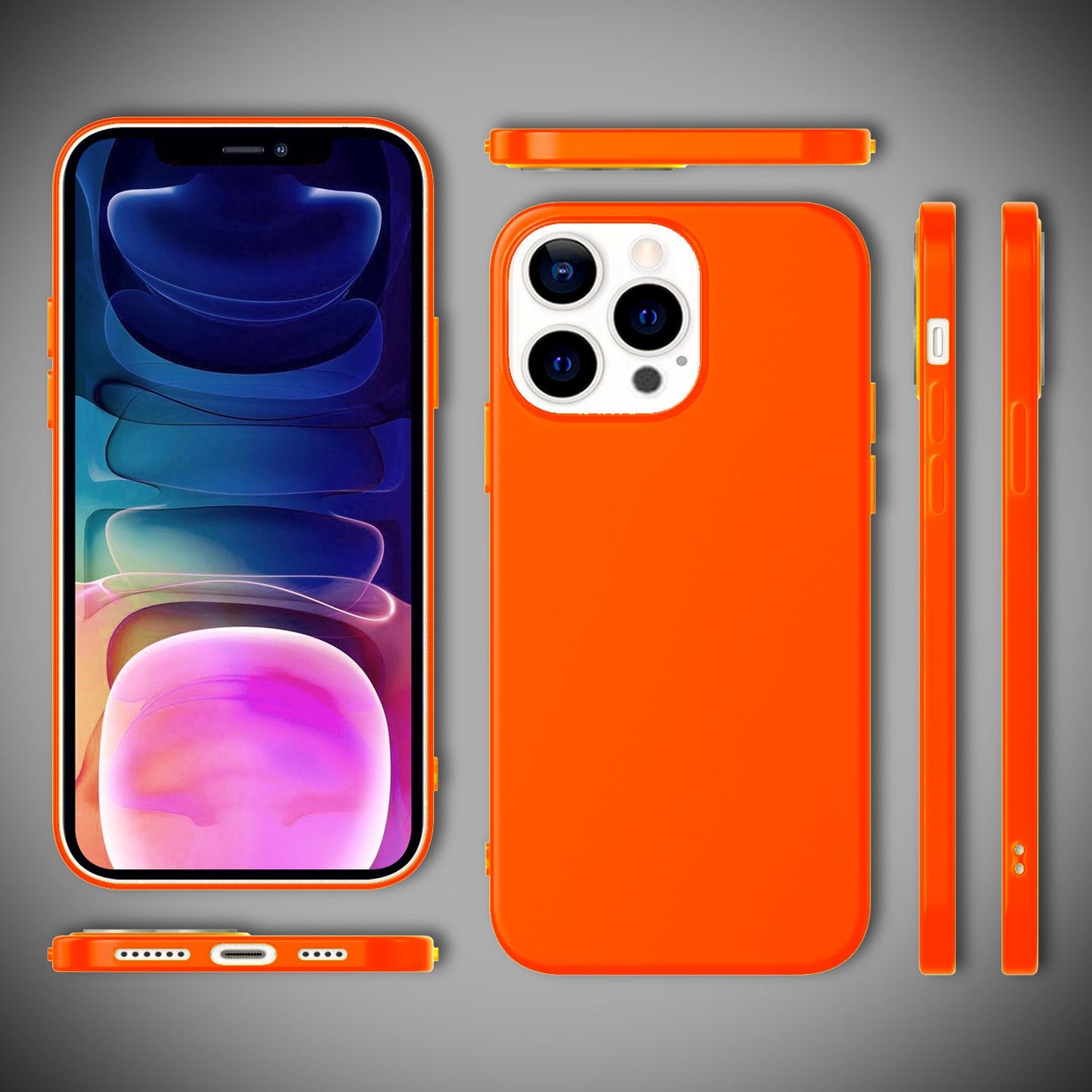 NALIA Colorful Neon Phone Case for iPhone 13 Pro Max, Silicone Case Cover Bumper