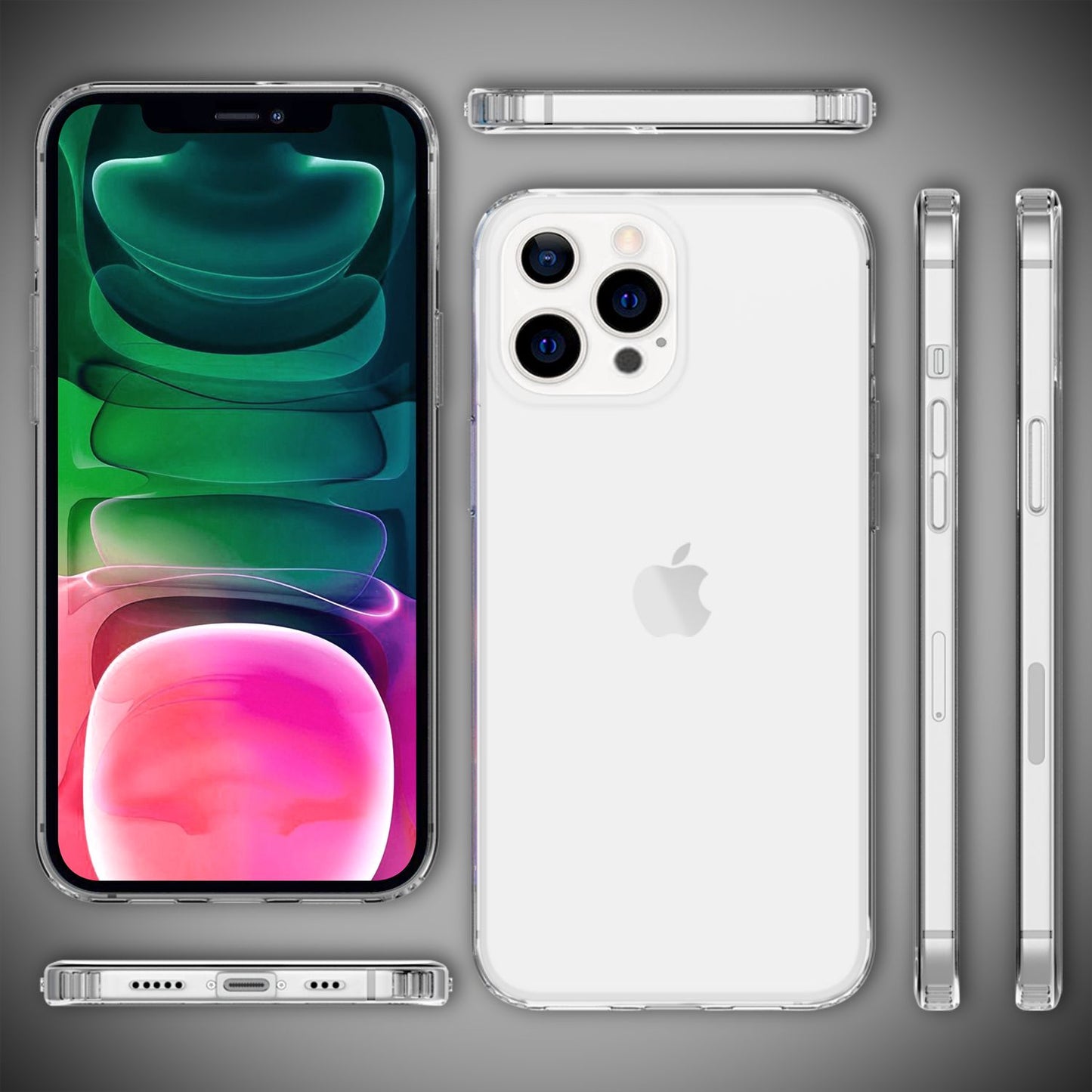 NALIA Clear Scratch-Resistant Case for iPhone 13 Pro, Transparent Anti-Yellowing Shockproof Hard Back & Silicone Frame