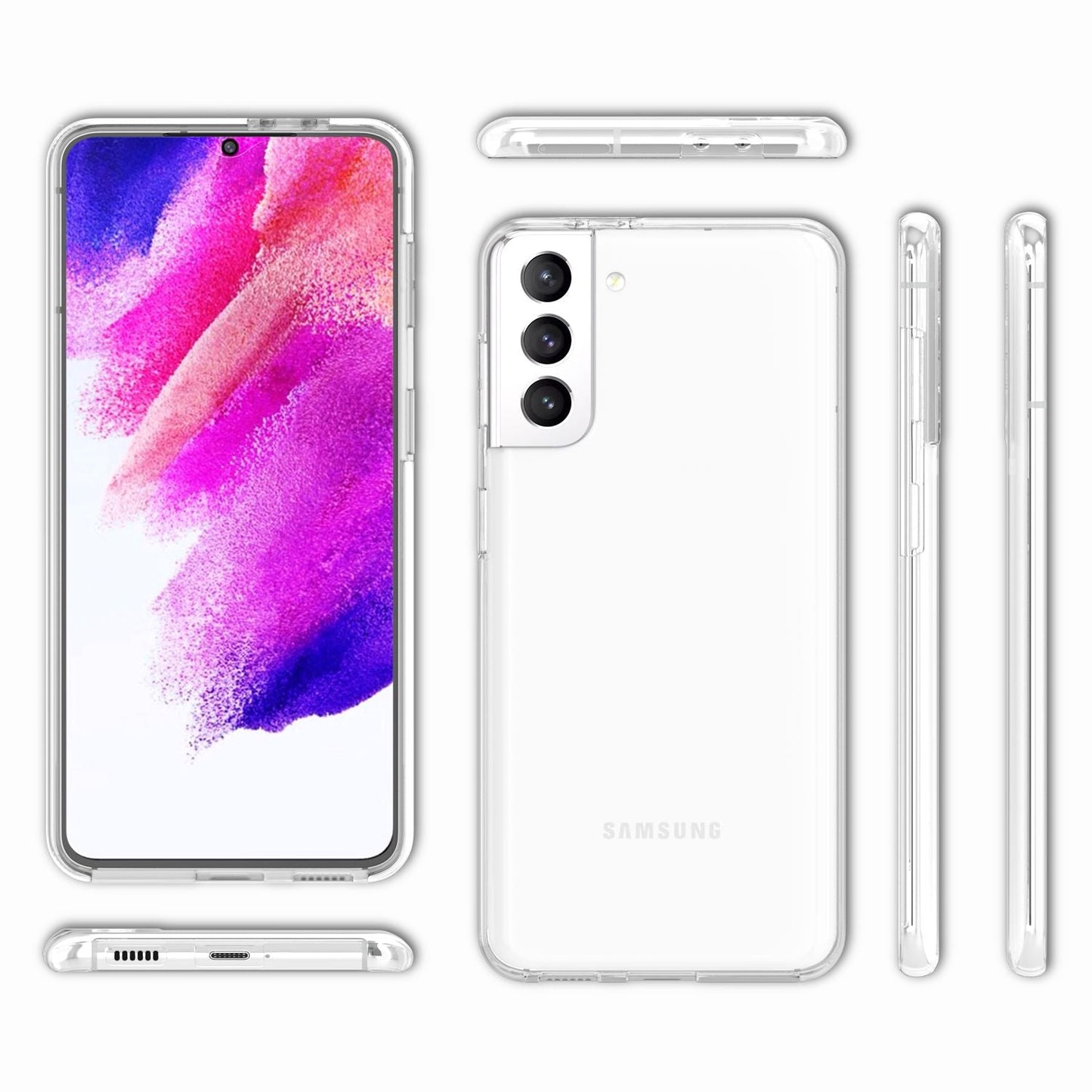 NALIA Klare 360° Schutzhülle für Samsung Galaxy S21 FE