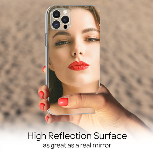 NALIA Spiegel Hart Glas Hülle für iPhone 13 Pro, Mirror Schutz Case Bumper