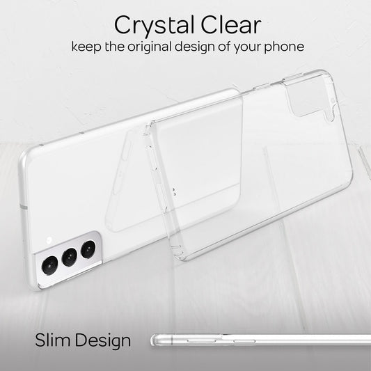 NALIA Clear Scratch-Resistant Case for Samsung Galaxy S22 Plus, Transparent Anti-Yellowing Hard Back & Silicone Frame
