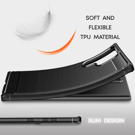 NALIA Carbon Look Case for Samsung Galaxy S22 Ultra, Matte Black Silicone Case, Anti-Fingerprint, Carbon Fiber Look, Phone Case, Protective Case