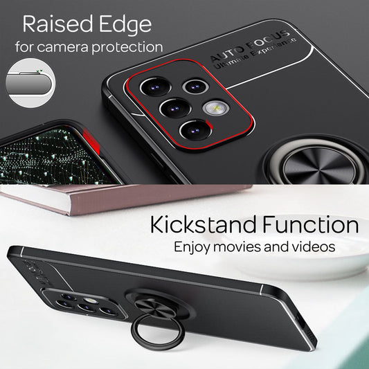 For Samsung Galaxy A33 - Ring Case Matte Silicone Phone Protective Case Stand Function