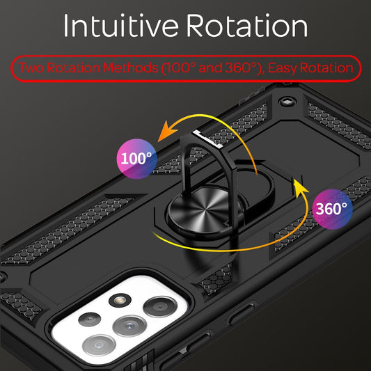 For Samsung Galaxy A33 - Military Style Ring Case Shockproof Outdoor Protective Cover