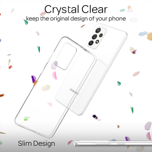 NALIA gegnsætt sílikonhulstur fyrir Samsung Galaxy A53, gegnsætt, gulnunarvarið, höggþolið símahulstur