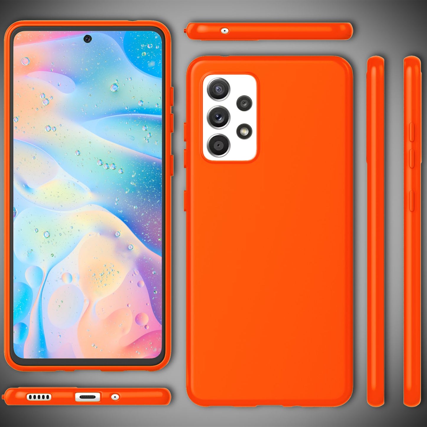 Fyrir Samsung Galaxy A33 - Litríkt Neon sílikon hulstur, rennandi, þunnt hlífðarhulstur