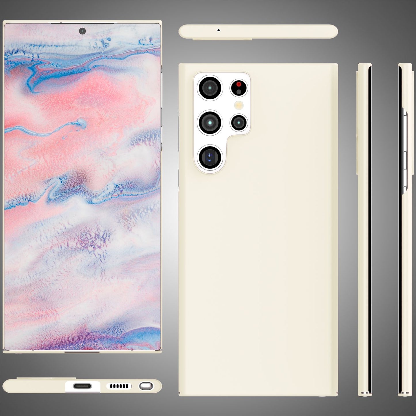 NALIA Ultraþunnt hart hulstur fyrir Samsung Galaxy S22 Ultra, fingrafaravarnandi, silkimjúkt, matt, hálkuvörn, extra létt 0,5 mm þunnt, hart hlífðarhulstur