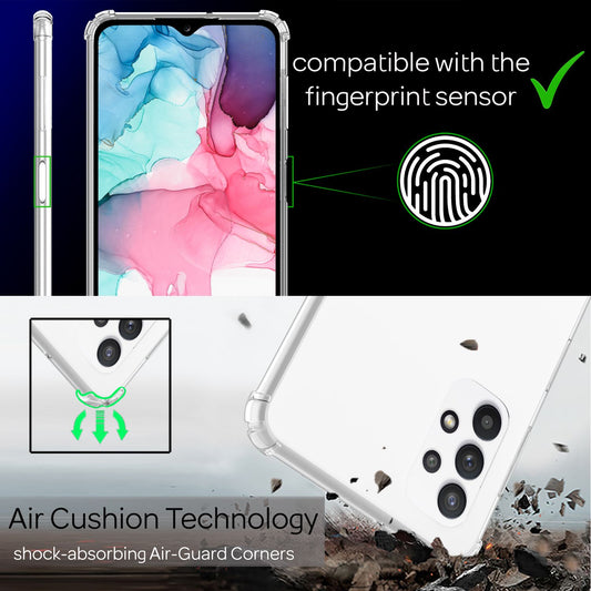 For Samsung Galaxy A13 - Transparent phone case with chain & phone cord