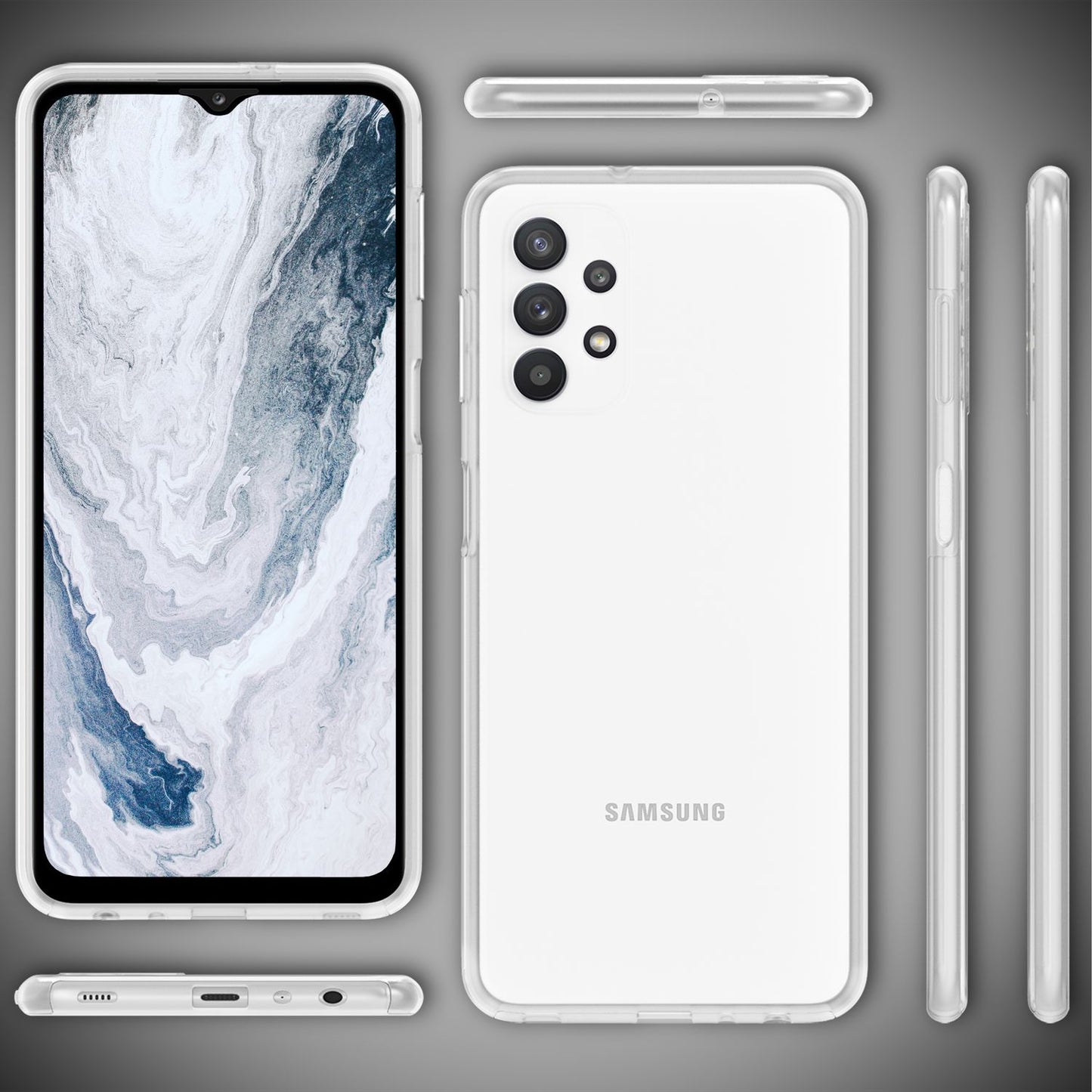 For Samsung Galaxy A13 - Clear 360° Protective Case, Anti-Yellowing, Robust Case