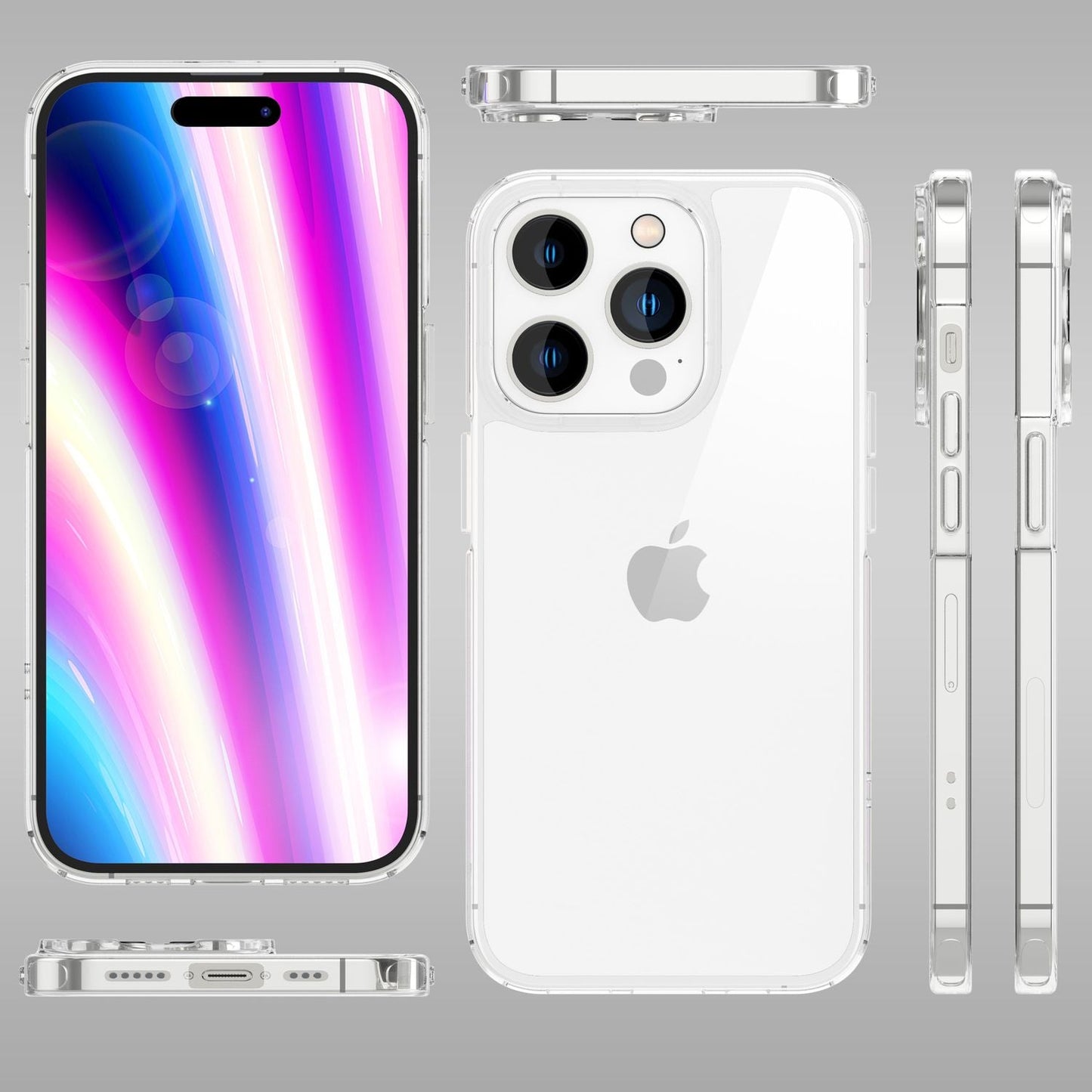 Klare Hülle für iPhone 14 Pro Max - Transparent Kratzfest Anti-Gelb Acryl Cover