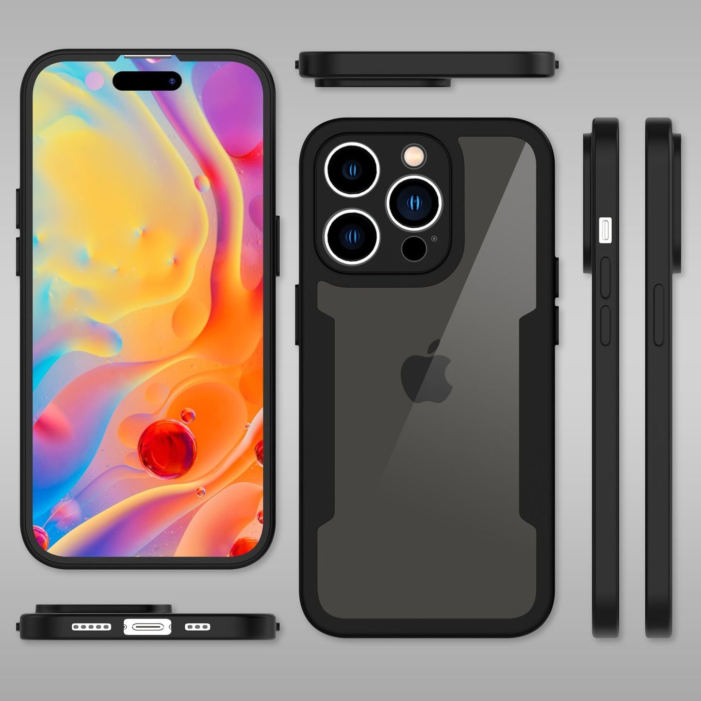 360° Case for iPhone 14 Pro Max, Clear Anti-Yellowing Full Protection Cover with Silicone Edge