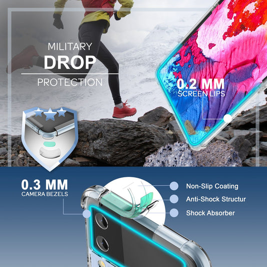 Case for Samsung Galaxy Z Flip4 Clear Scratch-resistant Anti-yellowing Hard Cover Protective Case