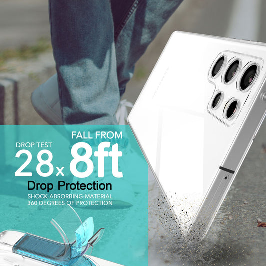 Clear 360-degree case for Samsung Galaxy S23 Ultra, full-cover case, transparent