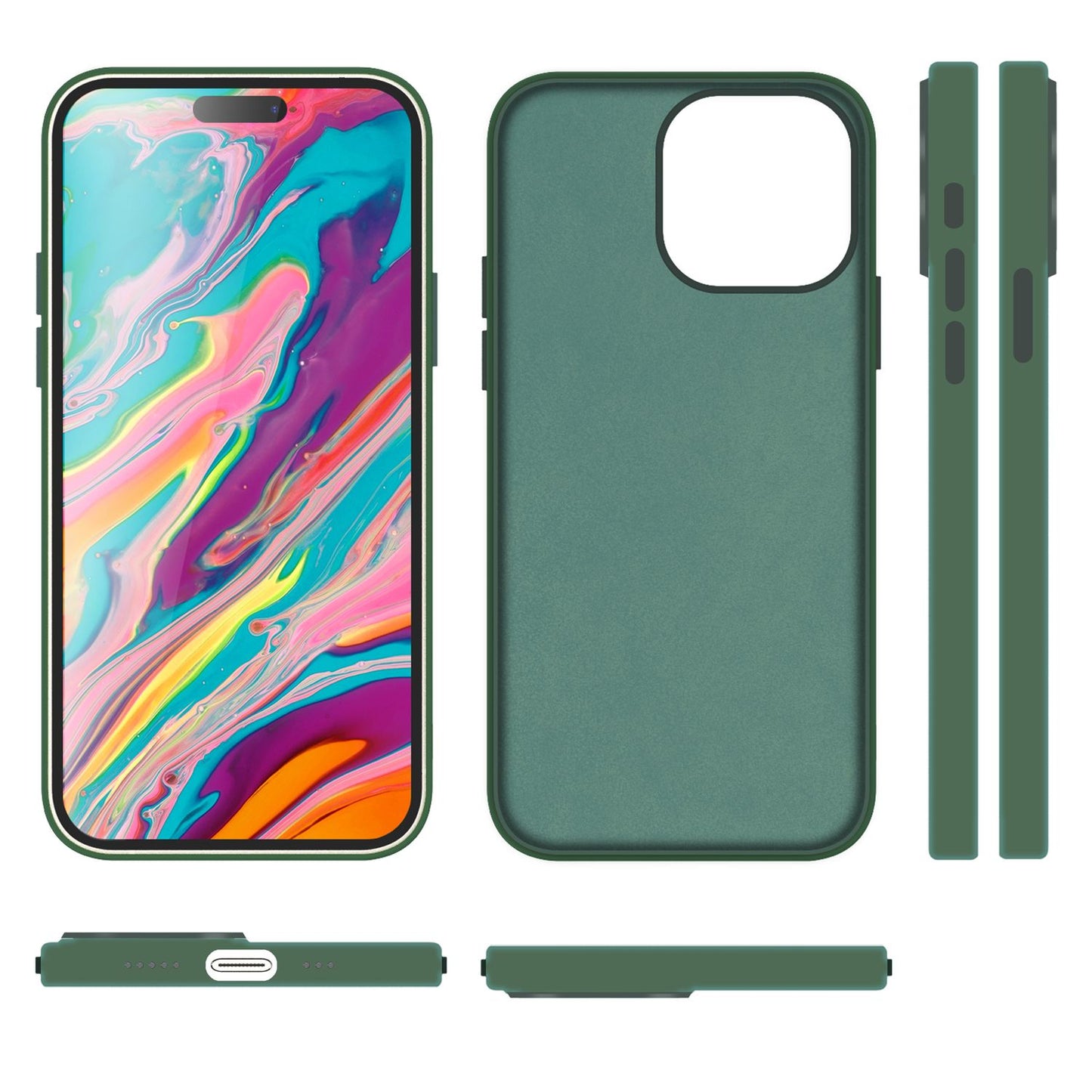 MagSafe Case for iPhone 15 Pro Liquid Silicone Phone Case Magnetic Cover Protection