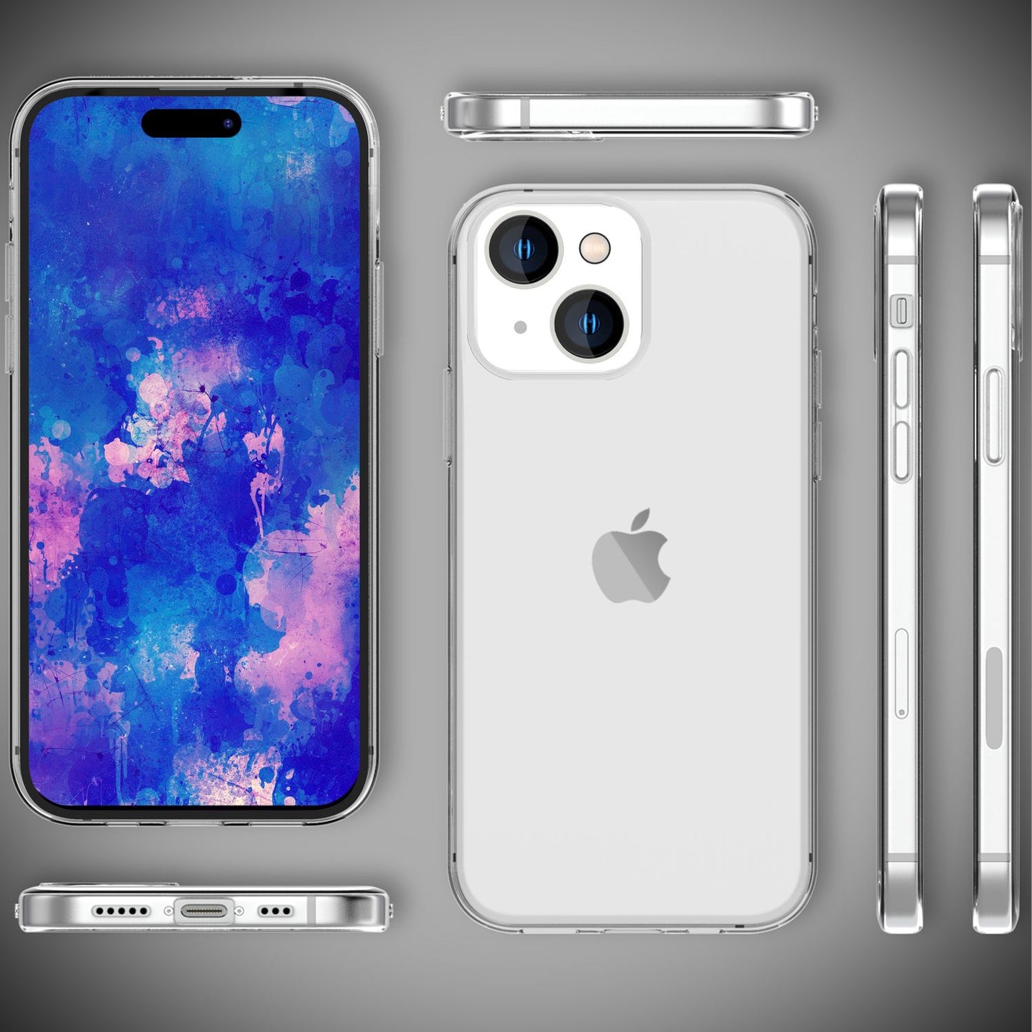 Glært hulstur fyrir iPhone 15, sílikon símahulstur, hlífðarhulstur