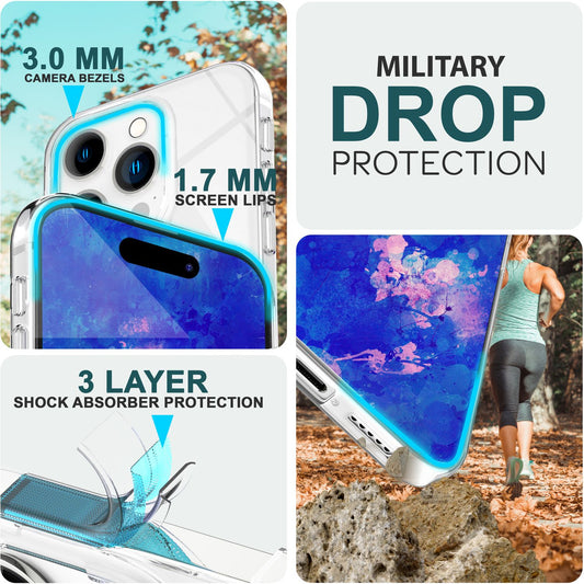 Glært hulstur fyrir iPhone 15 Pro Max, sílikon símahulstur, hlífðarhulstur, TPU