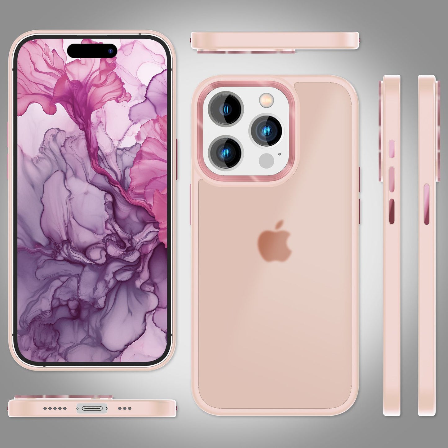 Hybrid Case for iPhone 15 Pro Max Frosted Case Protective Edge Magnetic Phone Case